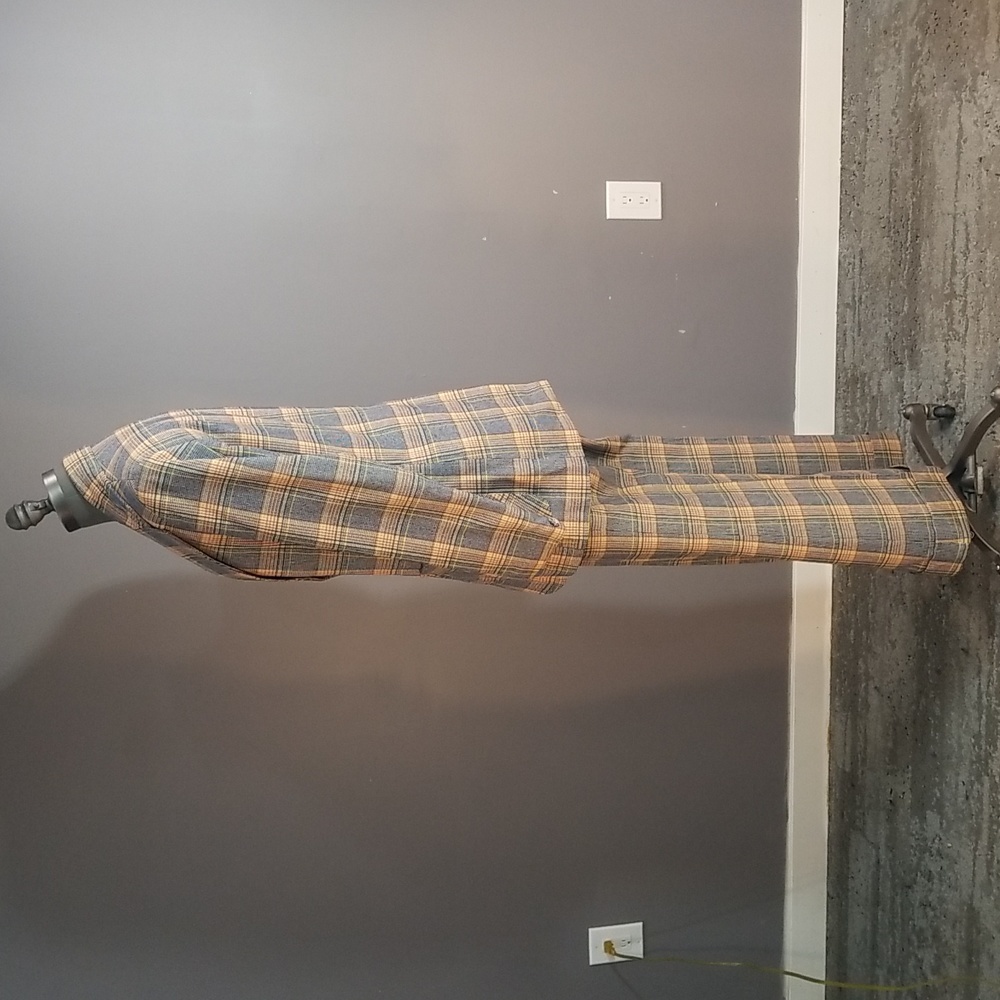 Vintage 1970’s wool blend Oggi Jaquardi Inc. Size 38 made in canada suit plaid - Picture 4 of 17